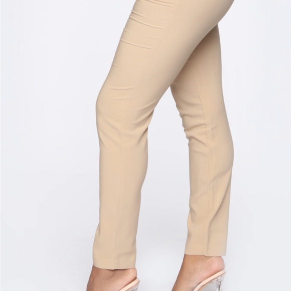 Women's Tan Slim Fit Pants - Picture 3 of 3